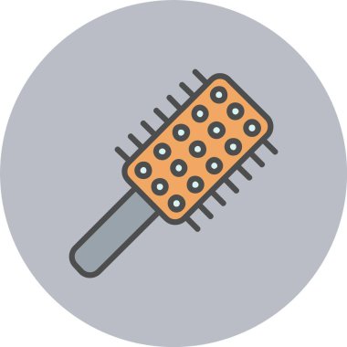 saç fırçası Satırı Dolu Çember Simgesi