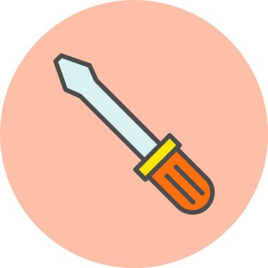 Tornavida Satırı Dolu Çember Simgesi