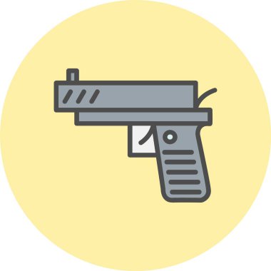 Silah Satırı Dolu Çember Simgesi