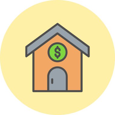 Ev Satırı Dolu Çember Simgesi