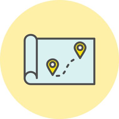 Konum Satırı Dolu Çember Simgesi