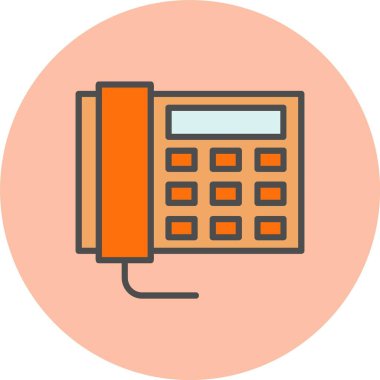 Telefon Satırı Dolu Çember Simgesi