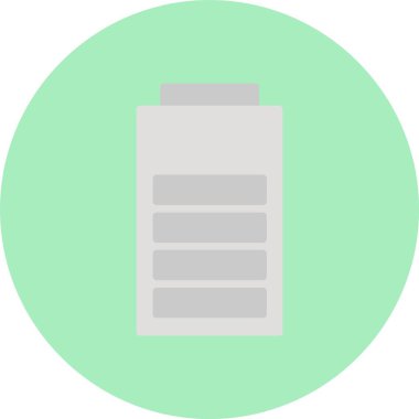 Pil Düz Çember Simgesi