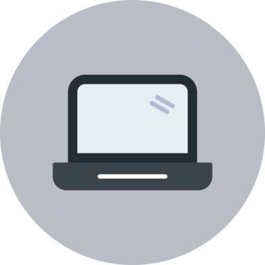 Laptop Düz Çember Simgesi