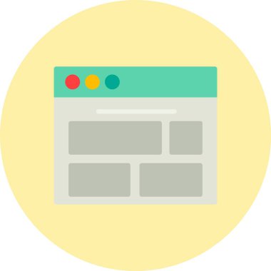 Web Tarayıcı Düz Çember Simgesi