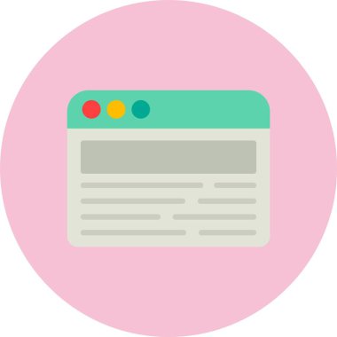 Web Tarayıcı Düz Çember Simgesi