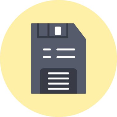 Disket Düz Çember Simgesi