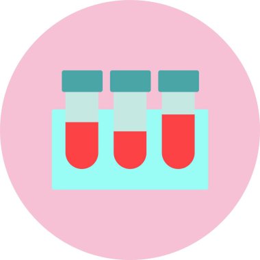 Test Tüpleri Düz Çember Simgesi