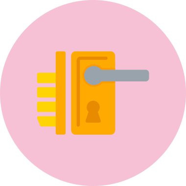 Kapı Kilidi Düz Çember Simgesi