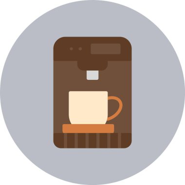 Kahve Makinesi Düz Çember Simgesi