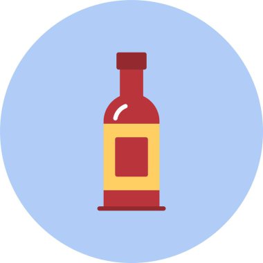 Şarap Şişesi Düz Çember Simgesi