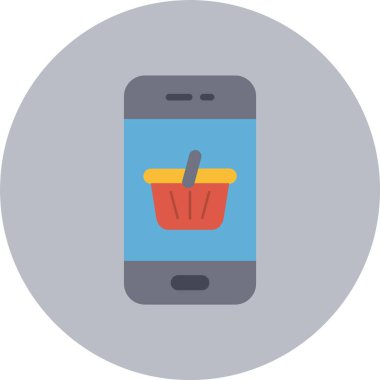 Çevrimiçi Bakkal Düz Çember Simgesi