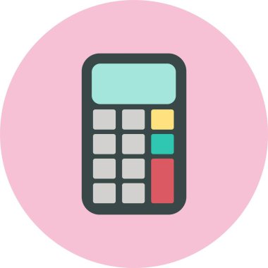 Hesap Makinesi Düz Çember Simgesi