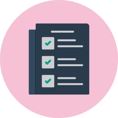 Liste Vektörü Düz Çember Simgesi