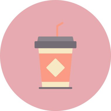 Buzlu Kahve Düz Çember Simgesi