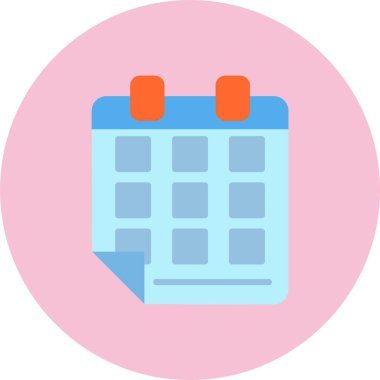 Takvim Düz Çember Simgesi