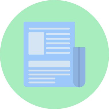 Gazete Düz Çember Simgesi