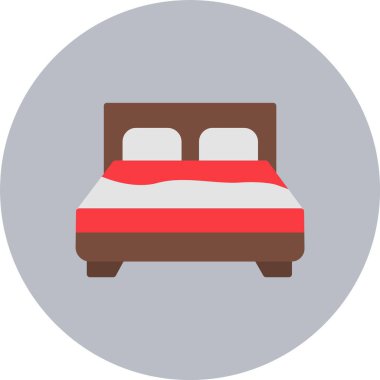 Bed Flat Circle Icon clipart