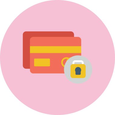 Kilitli Kart Düz Çember Simgesi