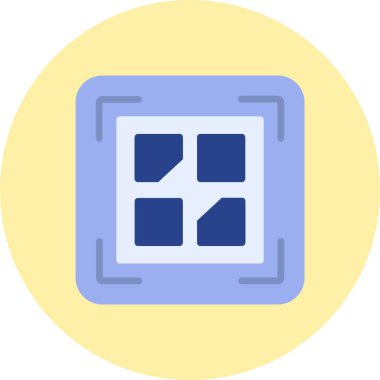 Qr Kodu Düz Çember Simgesi