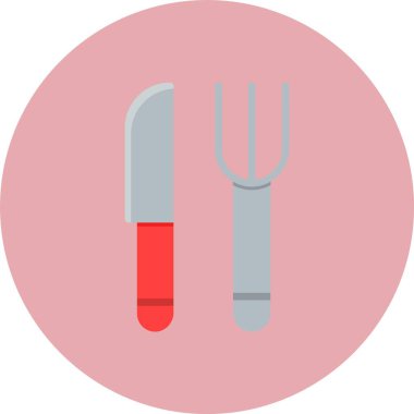 Yemek Utensilleri Düz Çember Simgesi