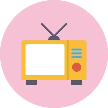 Televizyon Düz Çember Simgesi