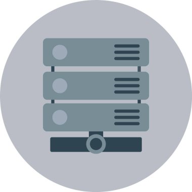 Sunucu düz daire simgesi