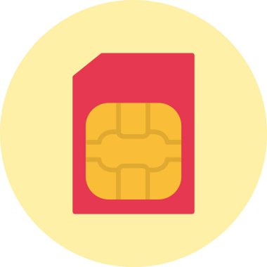 Sim Kart Düz Çember Simgesi