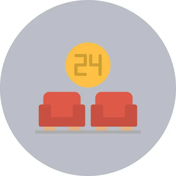 stock vector Waiting Room Flat Circle Icon