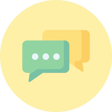 Konuşma Düz Çember Simgesi