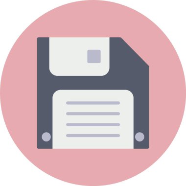 Disket Düz Çember Simgesi