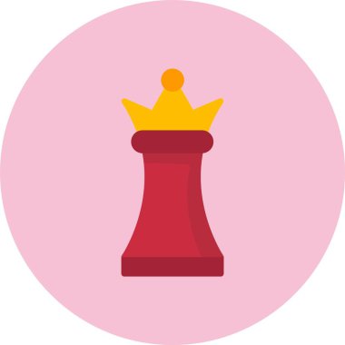 Satranç Kraliçesi Düz Çember Simgesi