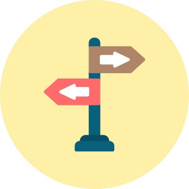 Yön Düz Çember Simgesi