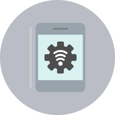 Telefon düz daire simgesi