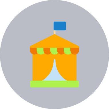 Sirk Çadırı Düz Çember Simgesi