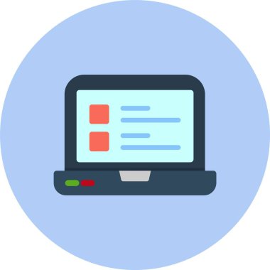 Laptop Düz Çember Simgesi