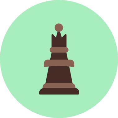 Satranç Kraliçesi Düz Çember Simgesi