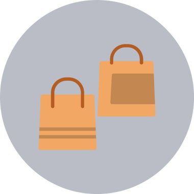 Alışveriş Torbaları Düz Çember Simgesi