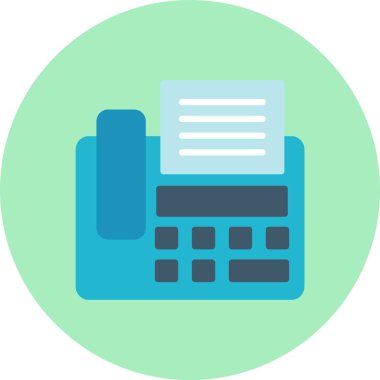 Faks Makinesi Düz Çember Simgesi