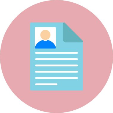 CV 'nin Vektör Düz Çember Simgesi