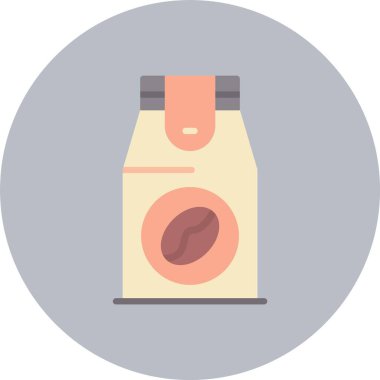 Kahve Paketi Düz Çember Simgesi