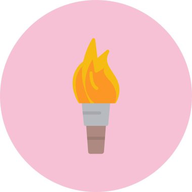 Meşale Düz Çember Simgesi