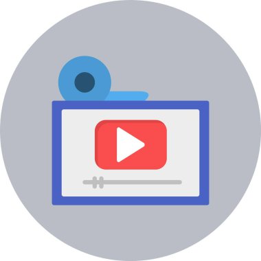 Video Oynatıcı Düz Çember Simgesi