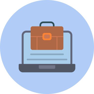 Laptop Düz Çember Simgesi