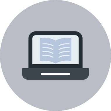 Çevrimiçi Eğitim Düz Çember Simgesi