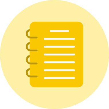 Not Defteri Düz Çember Simgesi