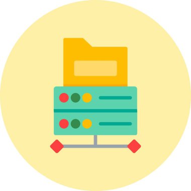 Sunucu düz daire simgesi