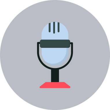 Mikrofon Düz Çember Simgesi