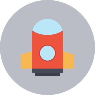 Roket Düz Çember Simgesi