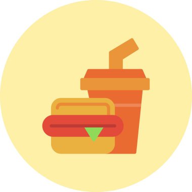 Fast Food Düz Daire Simgesi